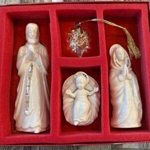 Lenox China Jewel Collection The Holy Family Crystal Star Nativity Set Vintage